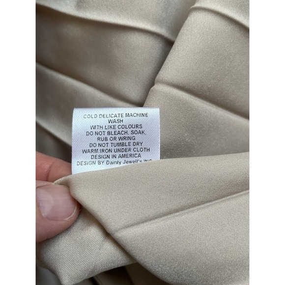 Dainty Jewells Sz XS Twirling into Tomorrow Modest Tan Long Pleated Maxi Skirt - Picture 5 of 11